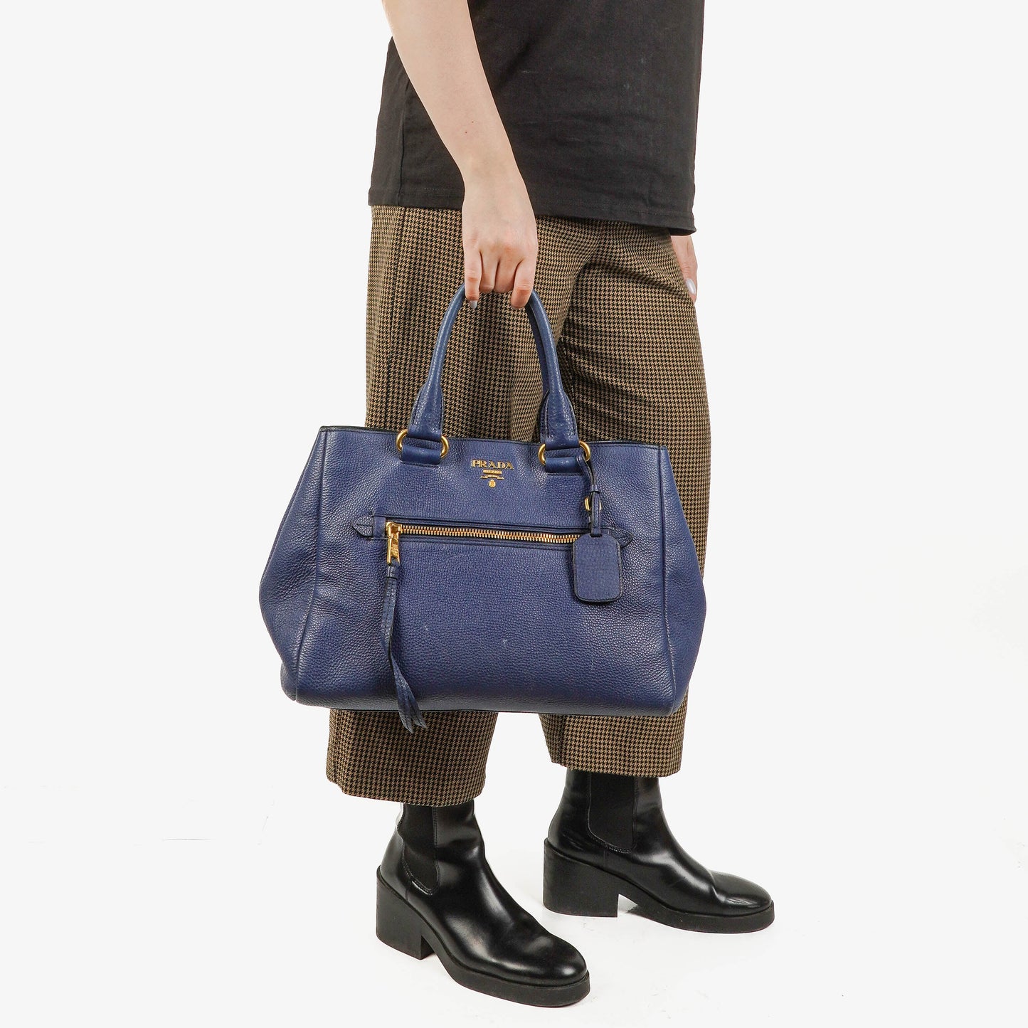 Prada Tote Bag aus blauem Leder