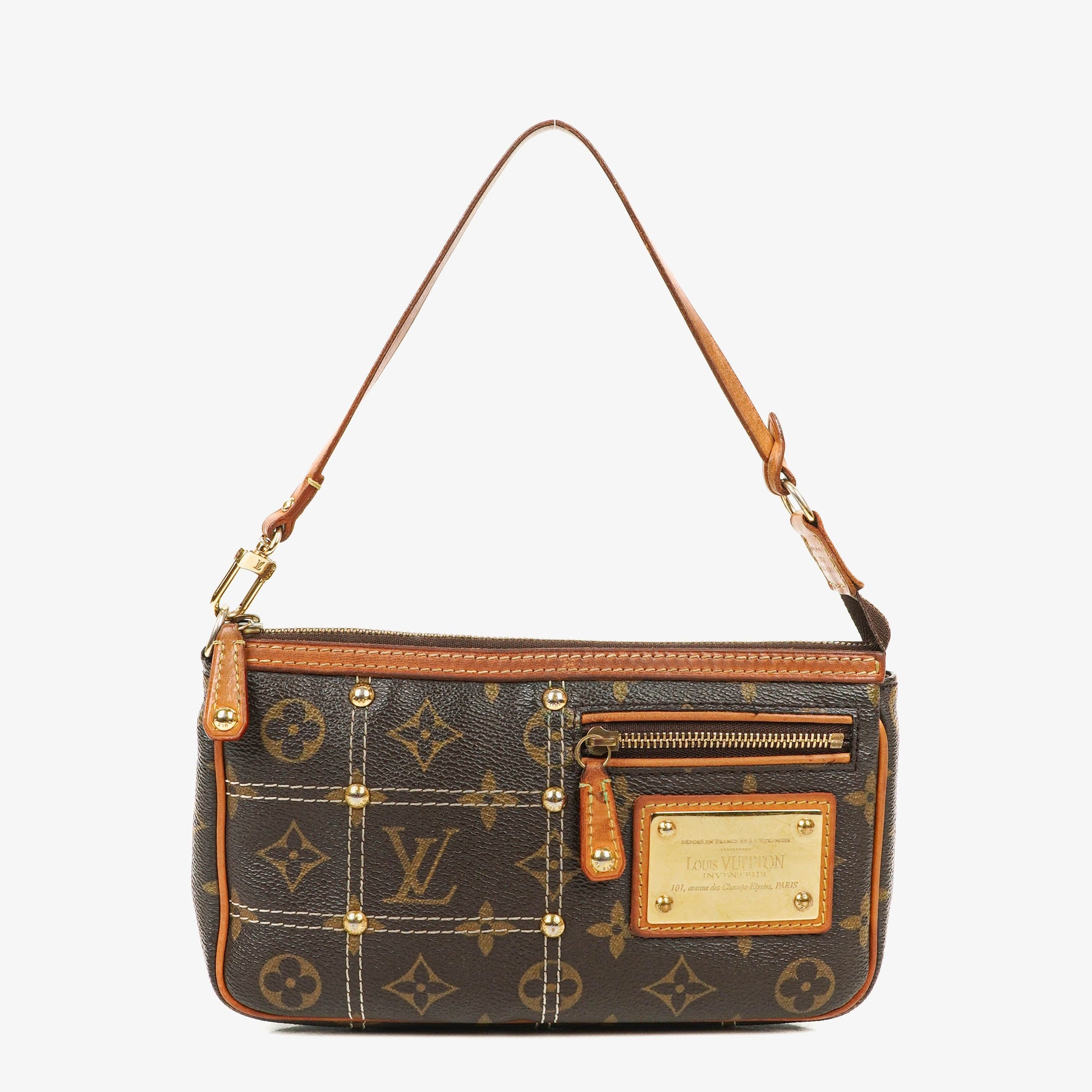 Louis Vuitton Riveting Limited Edition Pochette Accessories Clutch aus Monogram beschichtetem Canvas