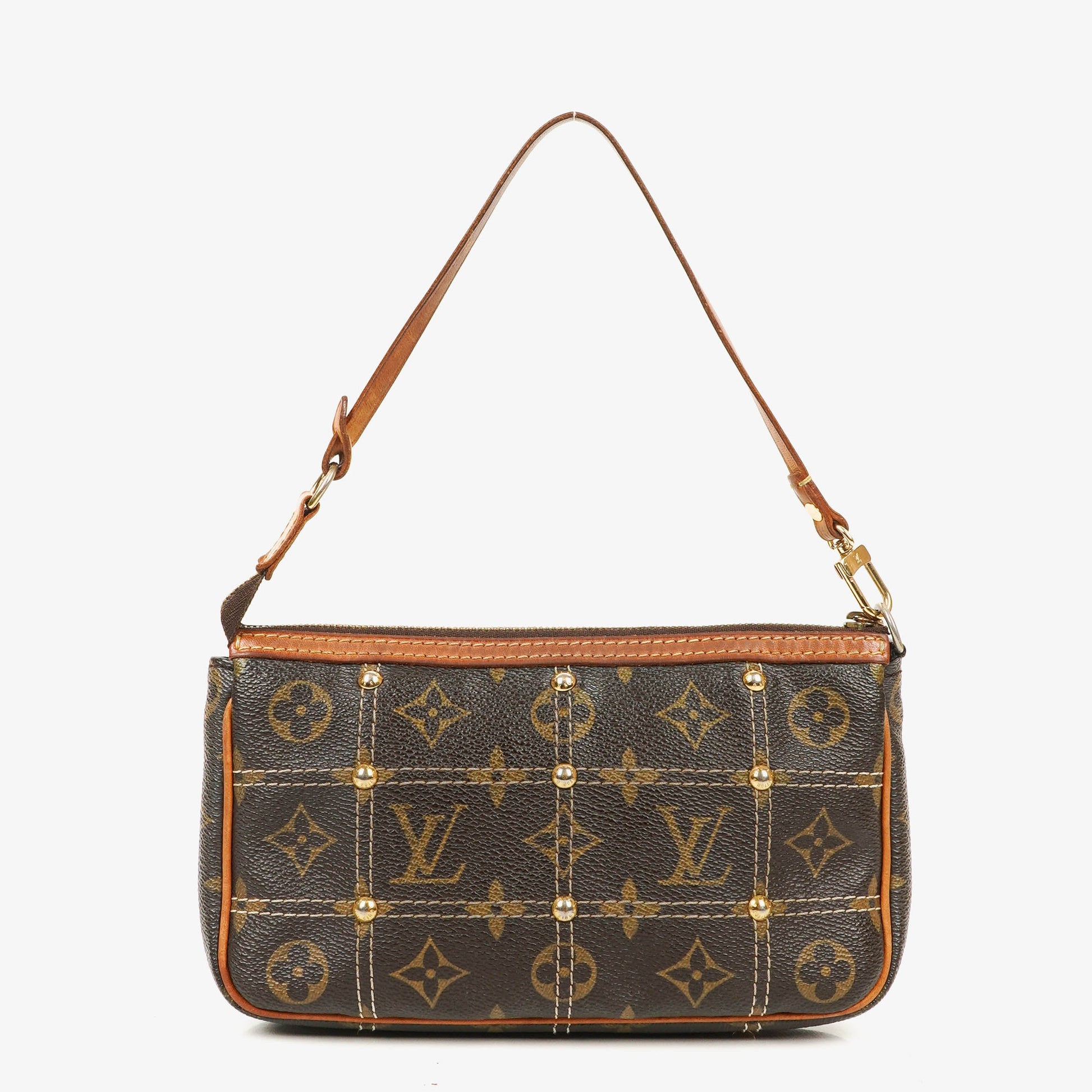 Louis Vuitton Riveting Limited Edition Pochette Accessories Clutch aus Monogram beschichtetem Canvas