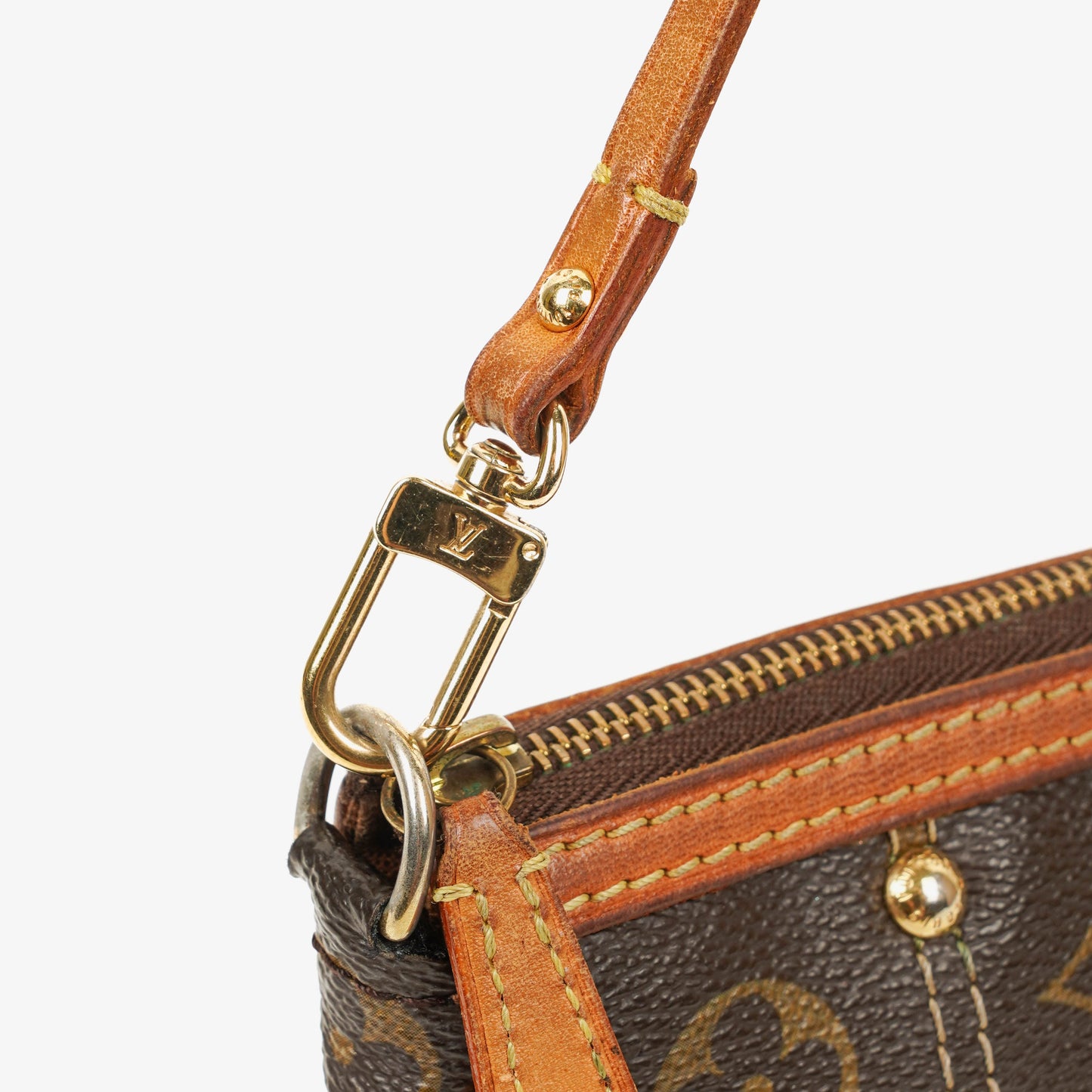 Louis Vuitton Riveting Limited Edition Pochette Accessories Clutch aus Monogram beschichtetem Canvas