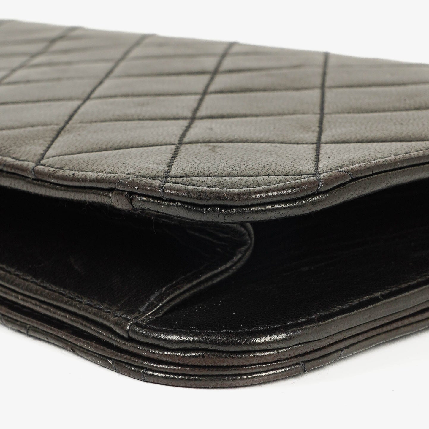 Chanel Classic Full Flap Bag aus schwarzem gestepptem Lammleder mit 24K vergoldeter Hardware