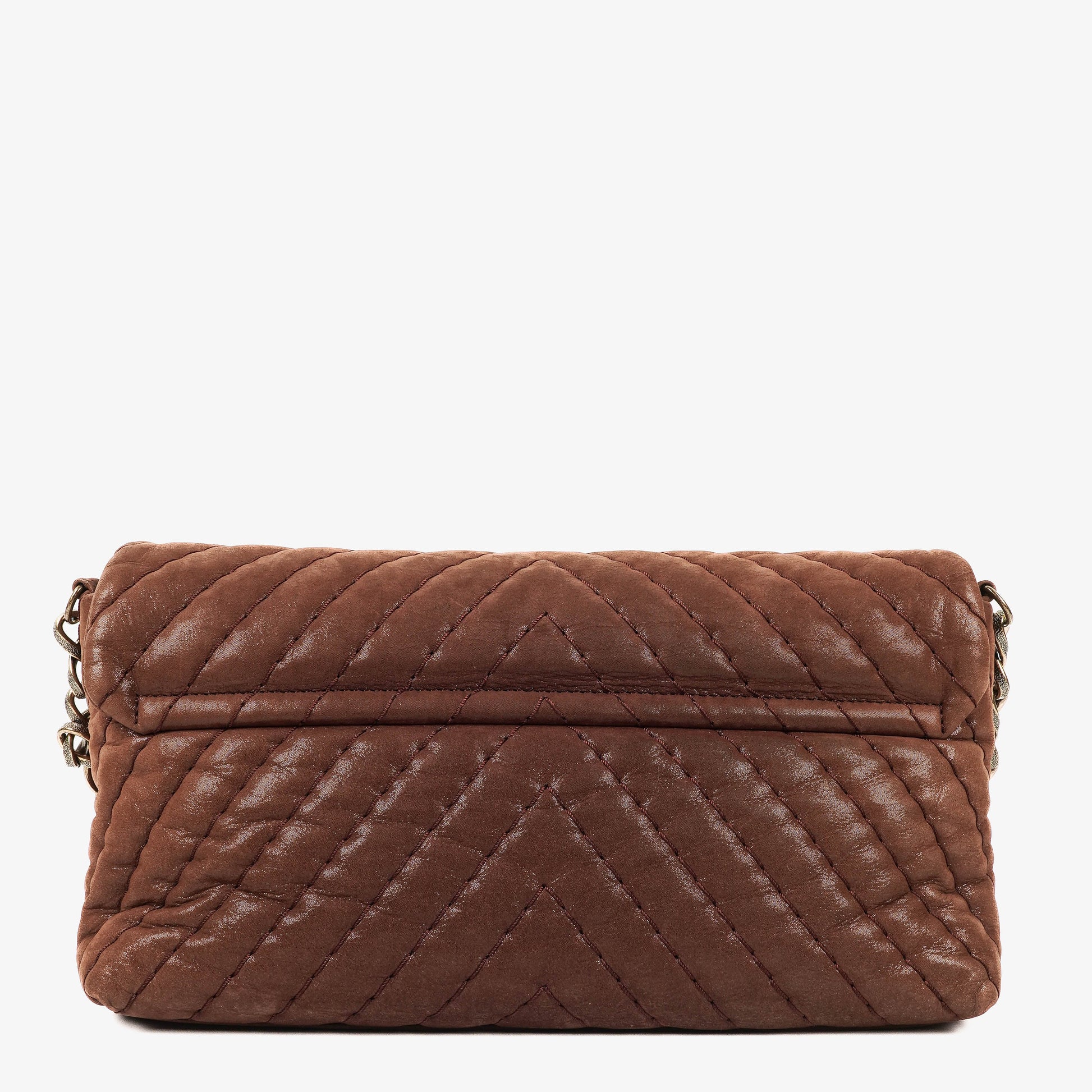 Chanel Surpique Chevron Flap Bag aus irisierendem Kalbsleder