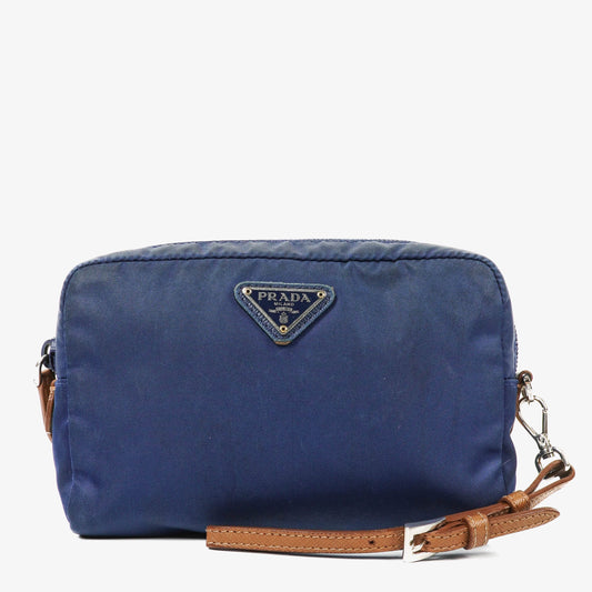 Prada kleine blaue Nylon Pouch