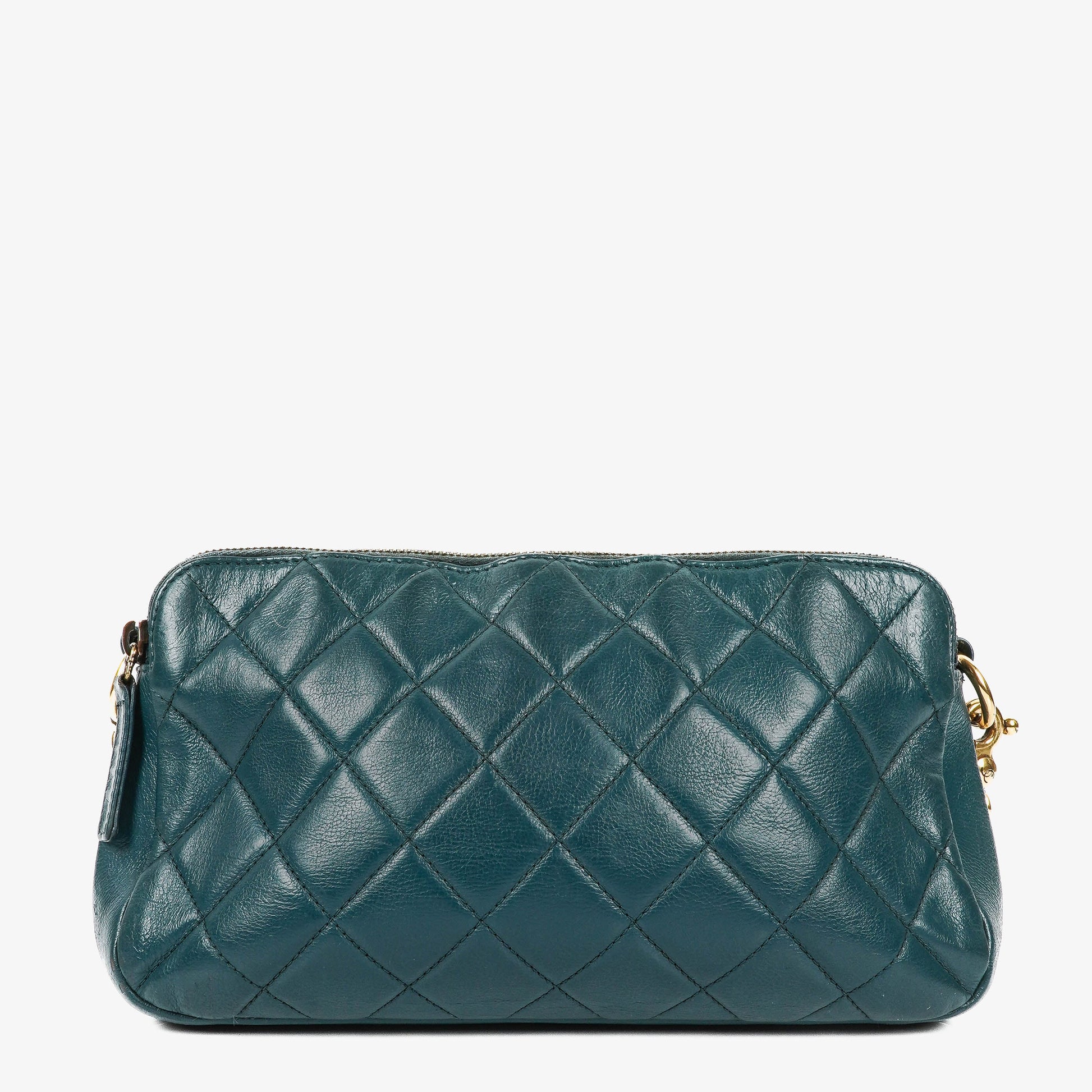 Chanel Crown CC Double Zip gesteppte Ledertasche