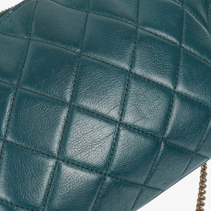 Chanel Crown CC Double Zip gesteppte Ledertasche