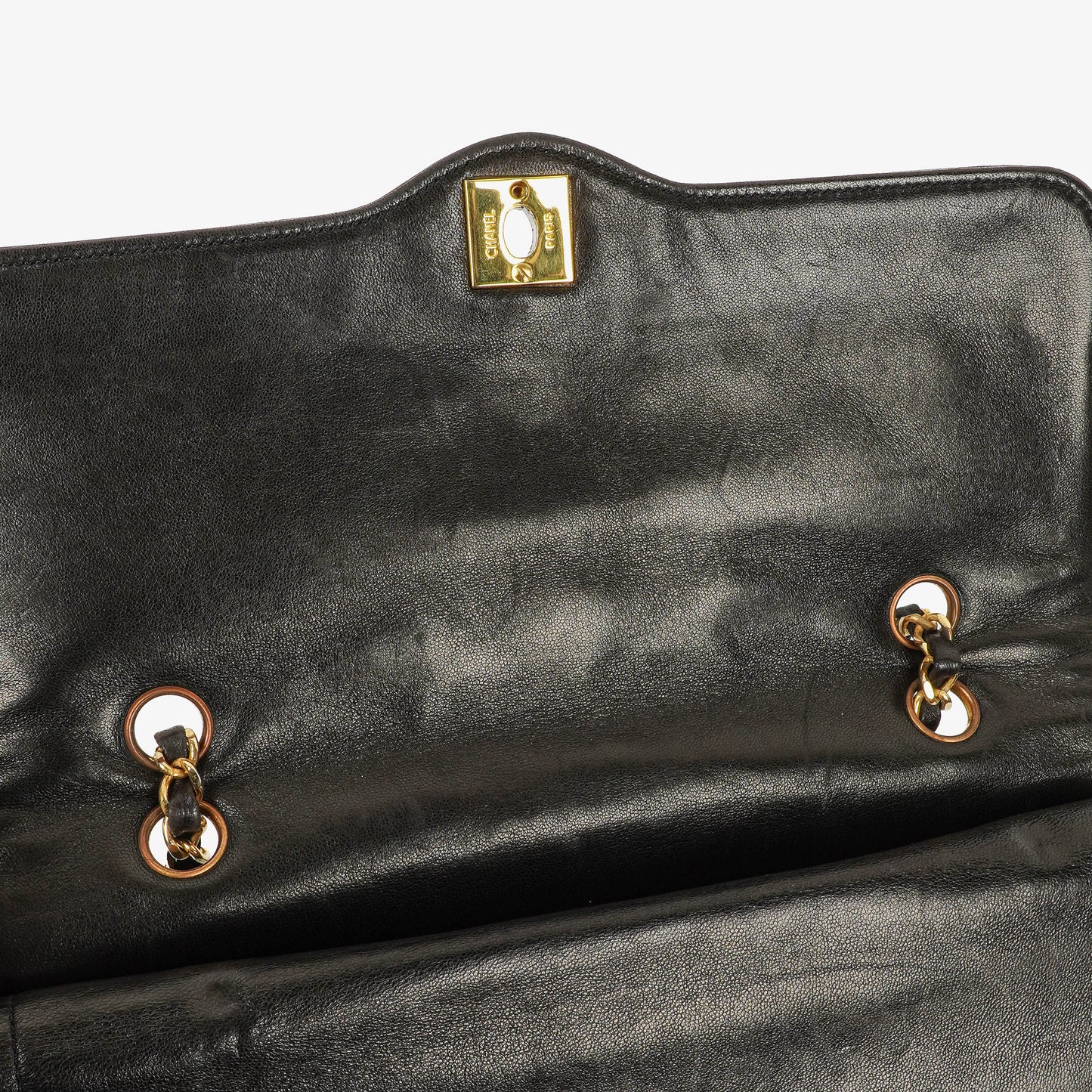 Chanel Paris Classic Medium Double Flap Bag aus schwarzem gestepptem Lammleder mit gold- und silberfarbener Combo-Hardware