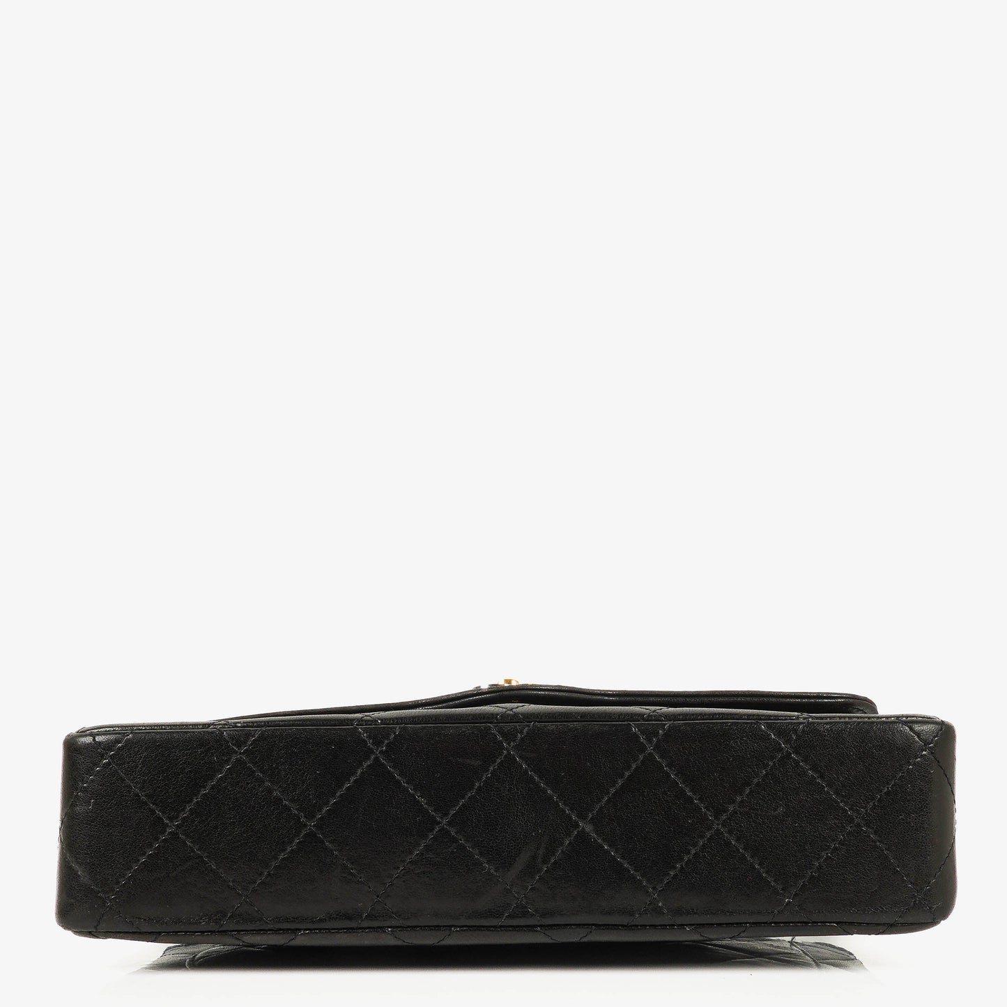 Chanel Paris Classic Medium Double Flap Bag aus schwarzem gestepptem Lammleder mit gold- und silberfarbener Combo-Hardware