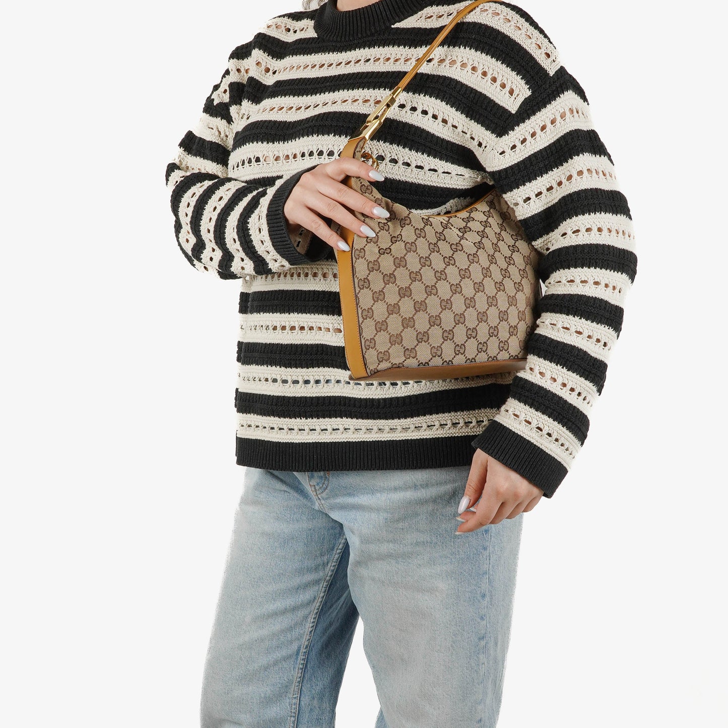 Gucci GG beige Schulter-Hobo-Tasche