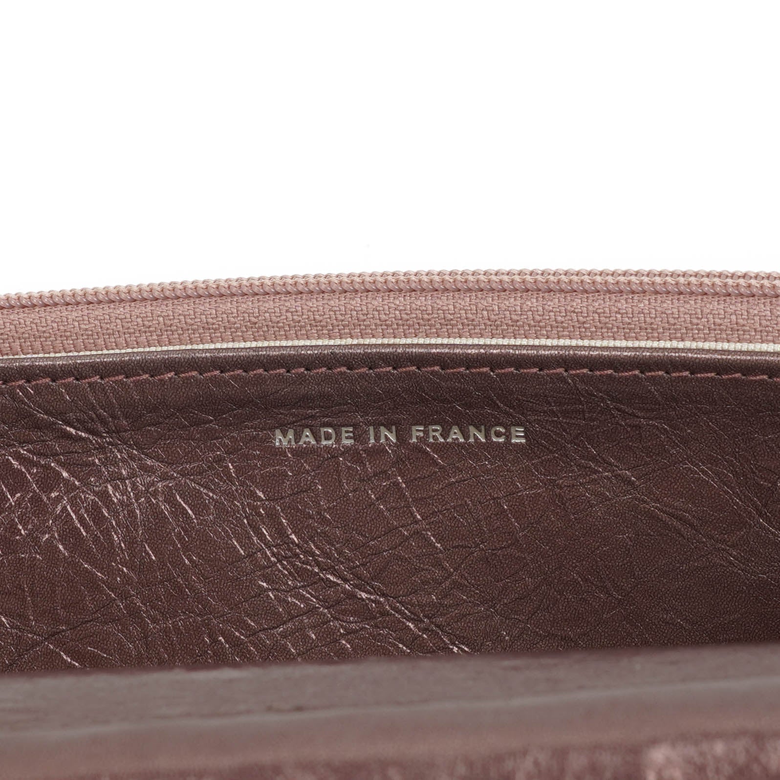 CHANEL 2.55 Reissue Wallet on Chain WOC aus lila gestepptem gealtertem Metallic-Kalbsleder