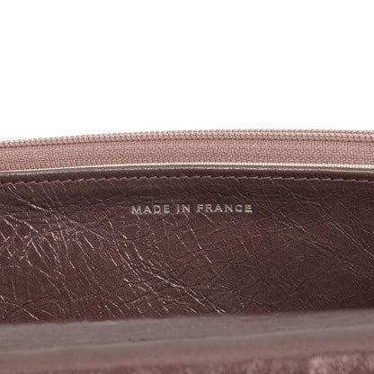CHANEL 2.55 Reissue Wallet on Chain WOC aus lila gestepptem gealtertem Metallic-Kalbsleder
