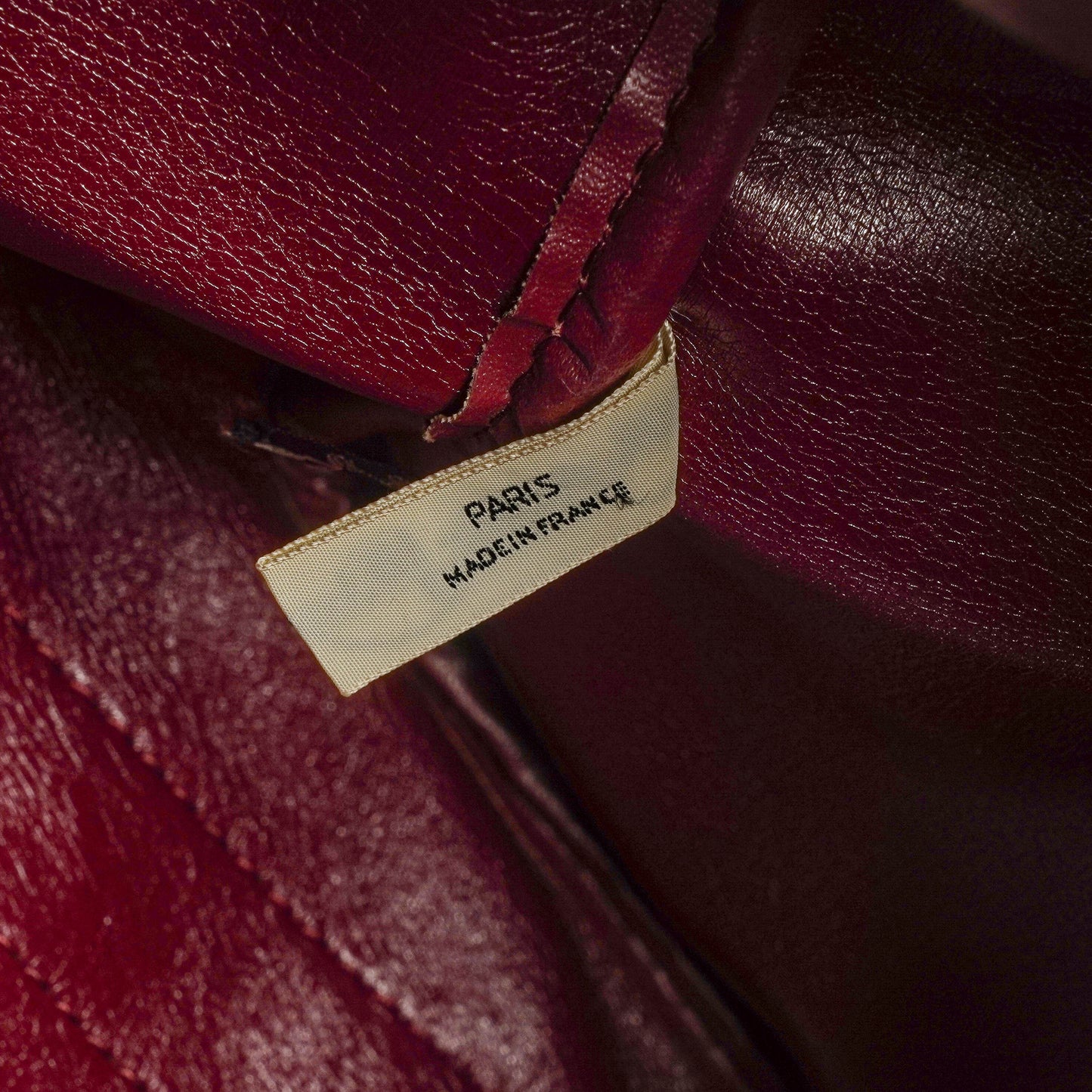 Christian Dior Vintage Boston Bag aus beigem/burgunderfarbenem Trotter
