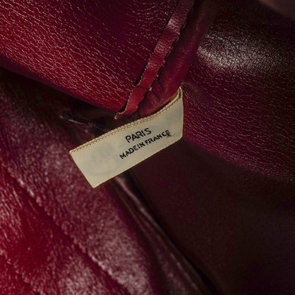 Christian Dior Vintage Boston Bag aus beigem/burgunderfarbenem Trotter