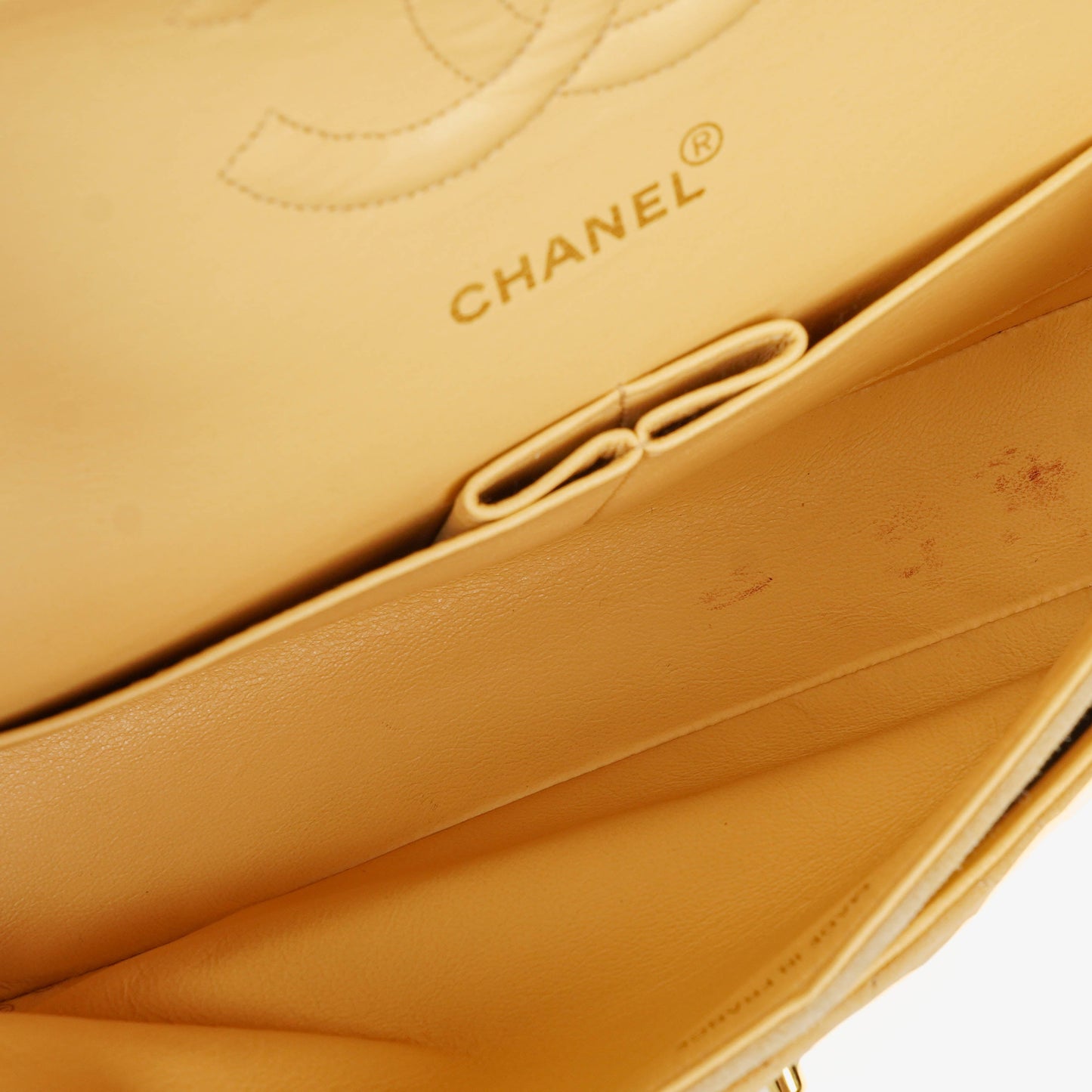 Chanel Medium Classic Vintage Double Flap Tasche aus beigem Wildleder mit 24K vergoldeten Beschlägen