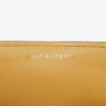 Chanel Medium Classic Vintage Double Flap Tasche aus beigem Wildleder mit 24K vergoldeten Beschlägen