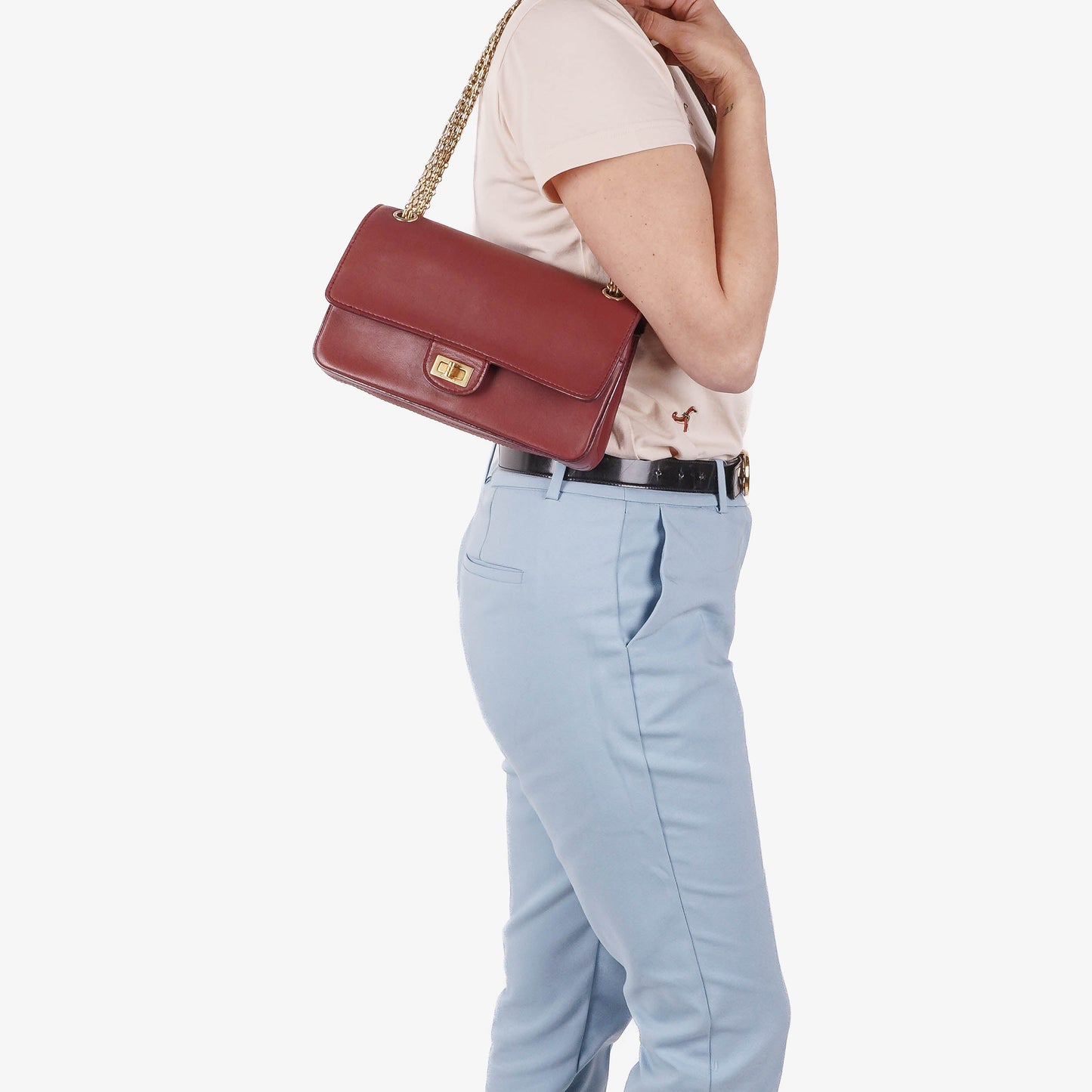 Chanel 2.55 Reissue Paris-Hamburg 226 Flap Bag aus nudefarbenem Leder