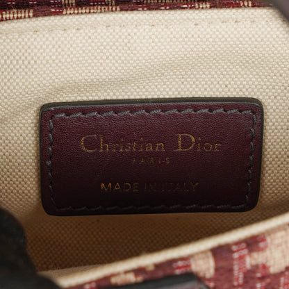 Christian Dior kleine Saddle Bag aus beigem/burgunderfarbenem Trotter