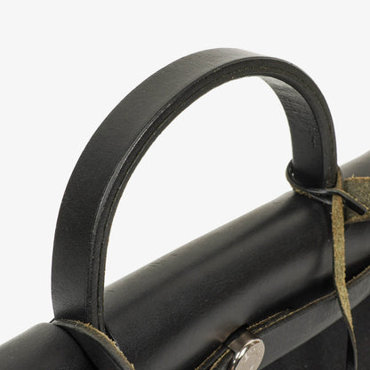 Hermès Herbag PM 2-Wege-Tasche aus Vache Hunter Noir und Canvas mit Palladium-Hardware