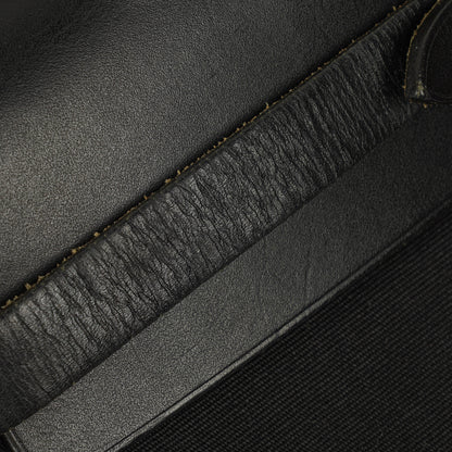 Hermès Herbag PM 2-Wege-Tasche aus Vache Hunter Noir und Canvas mit Palladium-Hardware