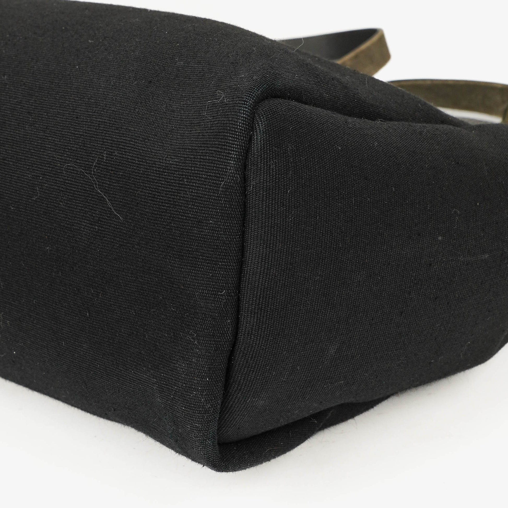 Hermès Herbag PM 2-Wege-Tasche aus Vache Hunter Noir und Canvas mit Palladium-Hardware