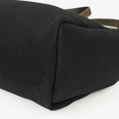 Hermès Herbag PM 2-Wege-Tasche aus Vache Hunter Noir und Canvas mit Palladium-Hardware