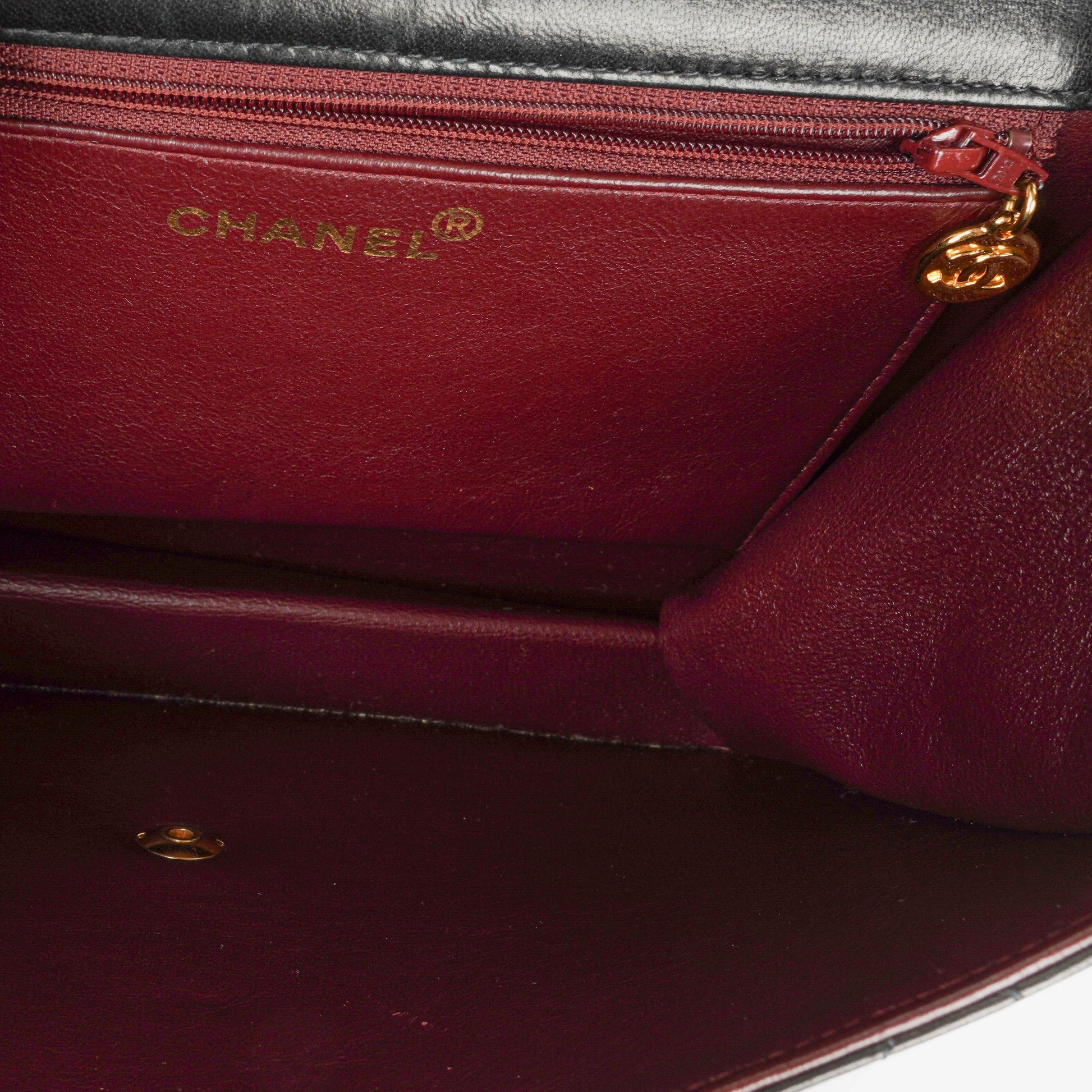 Chanel Classic Single Flap Bag aus gestepptem Lammleder mit 24K vergoldeter Hardware