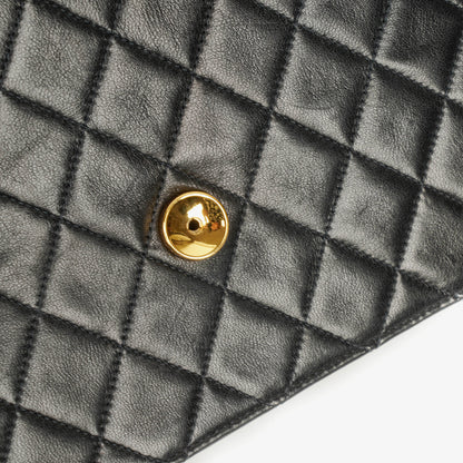 Chanel Classic Single Flap Bag aus gestepptem Lammleder mit 24K vergoldeter Hardware
