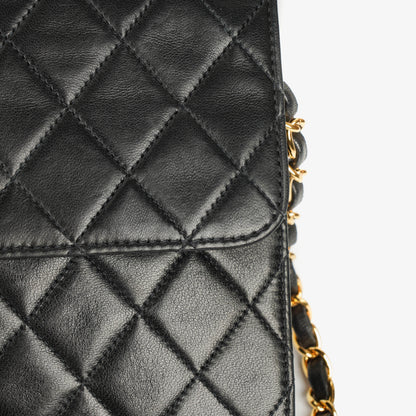 Chanel Classic Single Flap Bag aus gestepptem Lammleder mit 24K vergoldeter Hardware