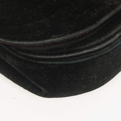 Chanel Small Half Moon Klappentasche aus schwarzem Samt