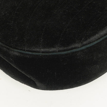 Chanel Small Half Moon Klappentasche aus schwarzem Samt