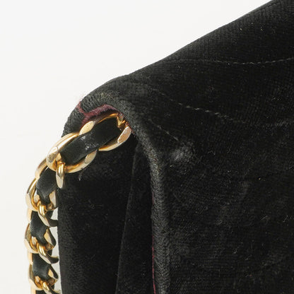 Chanel Small Half Moon Klappentasche aus schwarzem Samt
