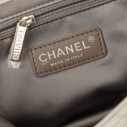 Chanel East West Quilted Leather Flap Bag With Silver-Tone Hardware