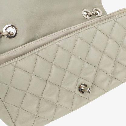 Chanel East West Quilted Leather Flap Bag With Silver-Tone Hardware