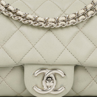 Chanel East West Quilted Leather Flap Bag With Silver-Tone Hardware