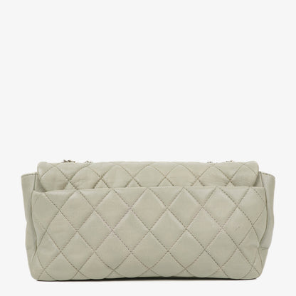 Chanel East West Quilted Leather Flap Bag With Silver-Tone Hardware