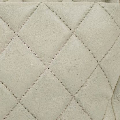 Chanel East West Quilted Leather Flap Bag With Silver-Tone Hardware