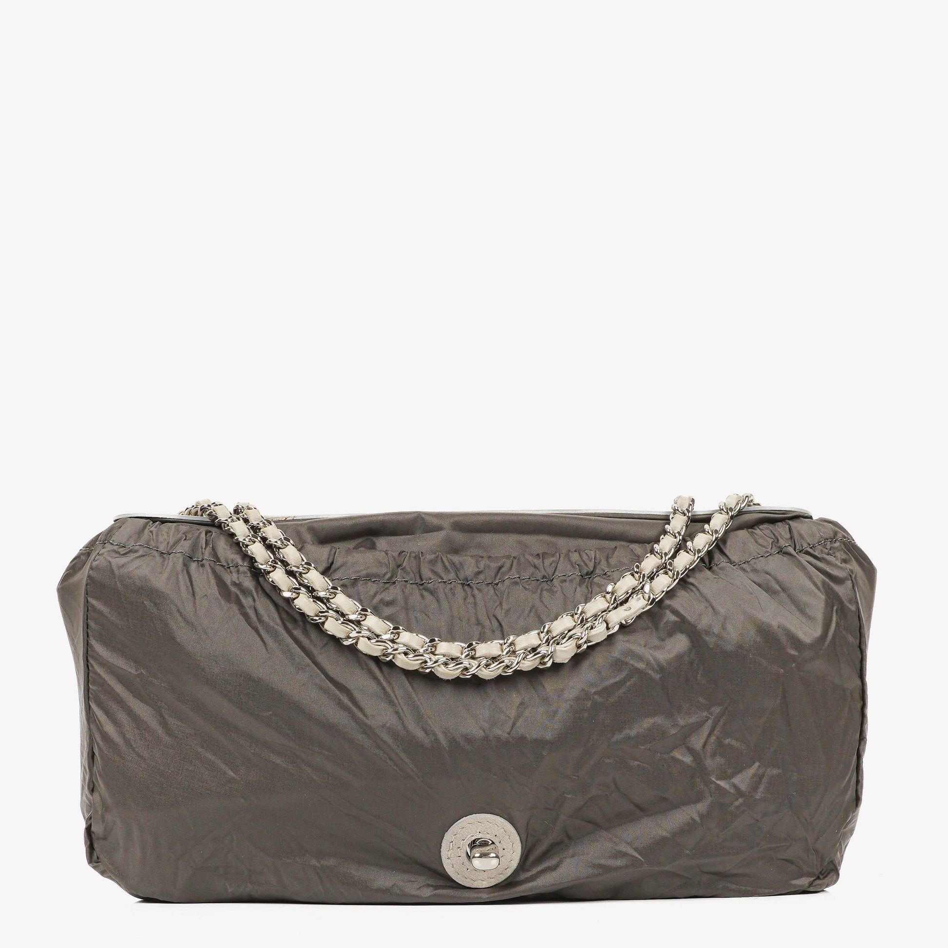 Chanel East West Quilted Leather Flap Bag With Silver-Tone Hardware