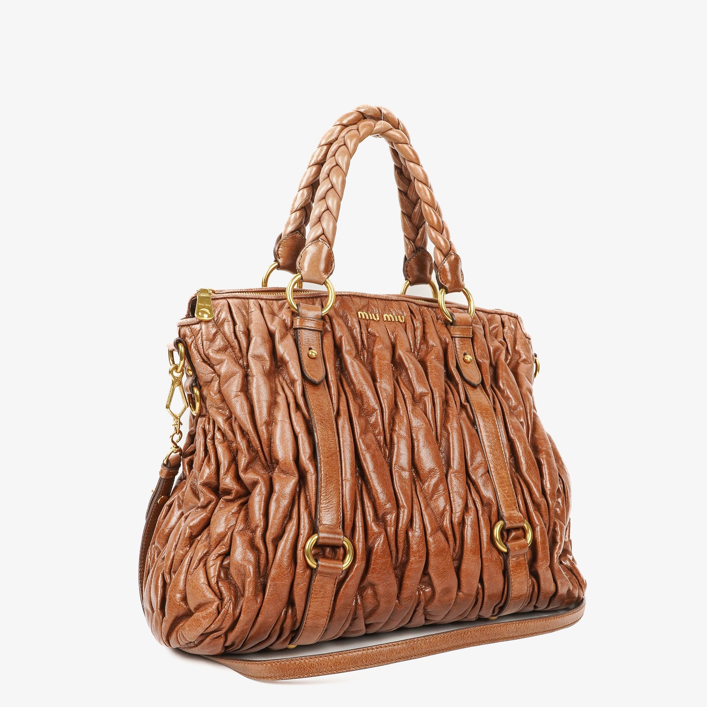 Miu Miu Matelasse Leather Tote Bag