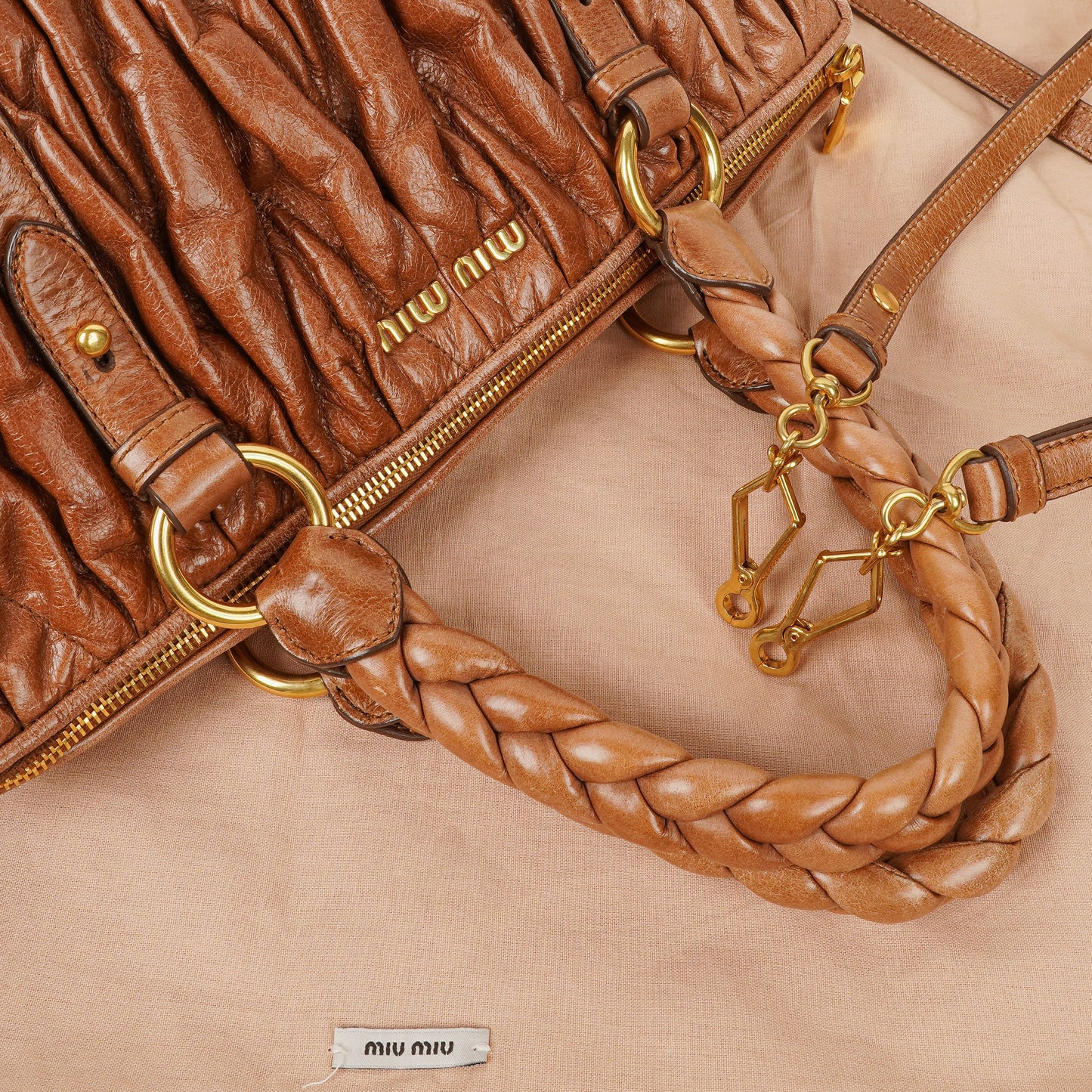 Miu Miu Matelasse Leather Tote Bag