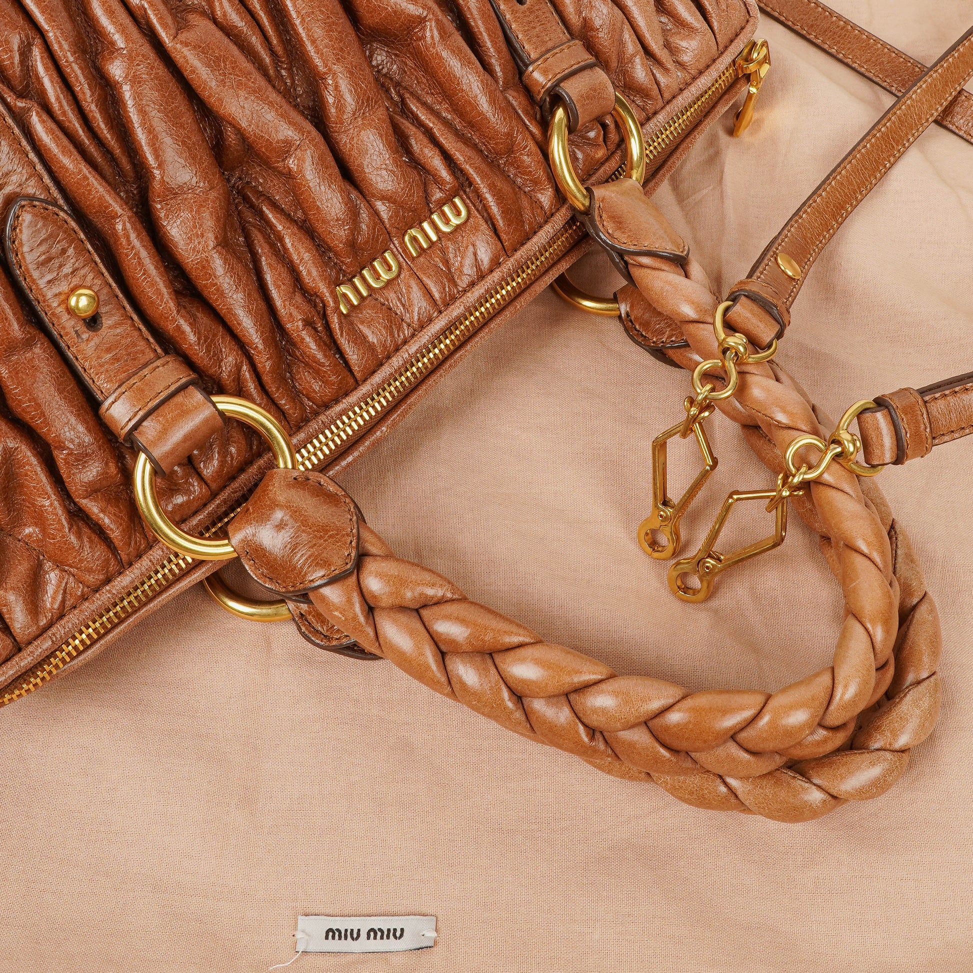Miu Miu Matelasse Leather Tote Bag