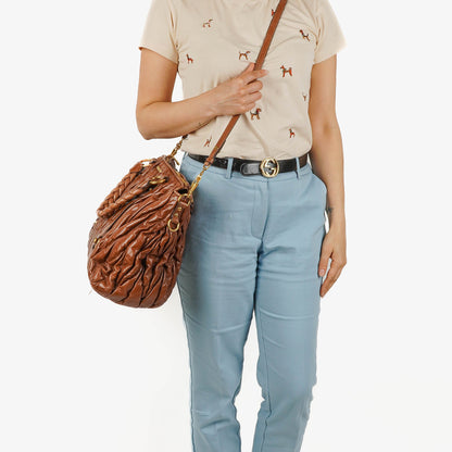 Miu Miu Matelasse Leather Tote Bag