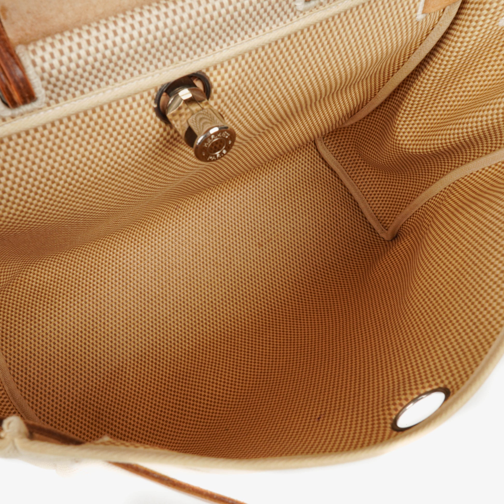 Hermes Herbag MM Vache Hunter Criss Viking Ecru Beige Naturel 2 Way Shoulder Bag