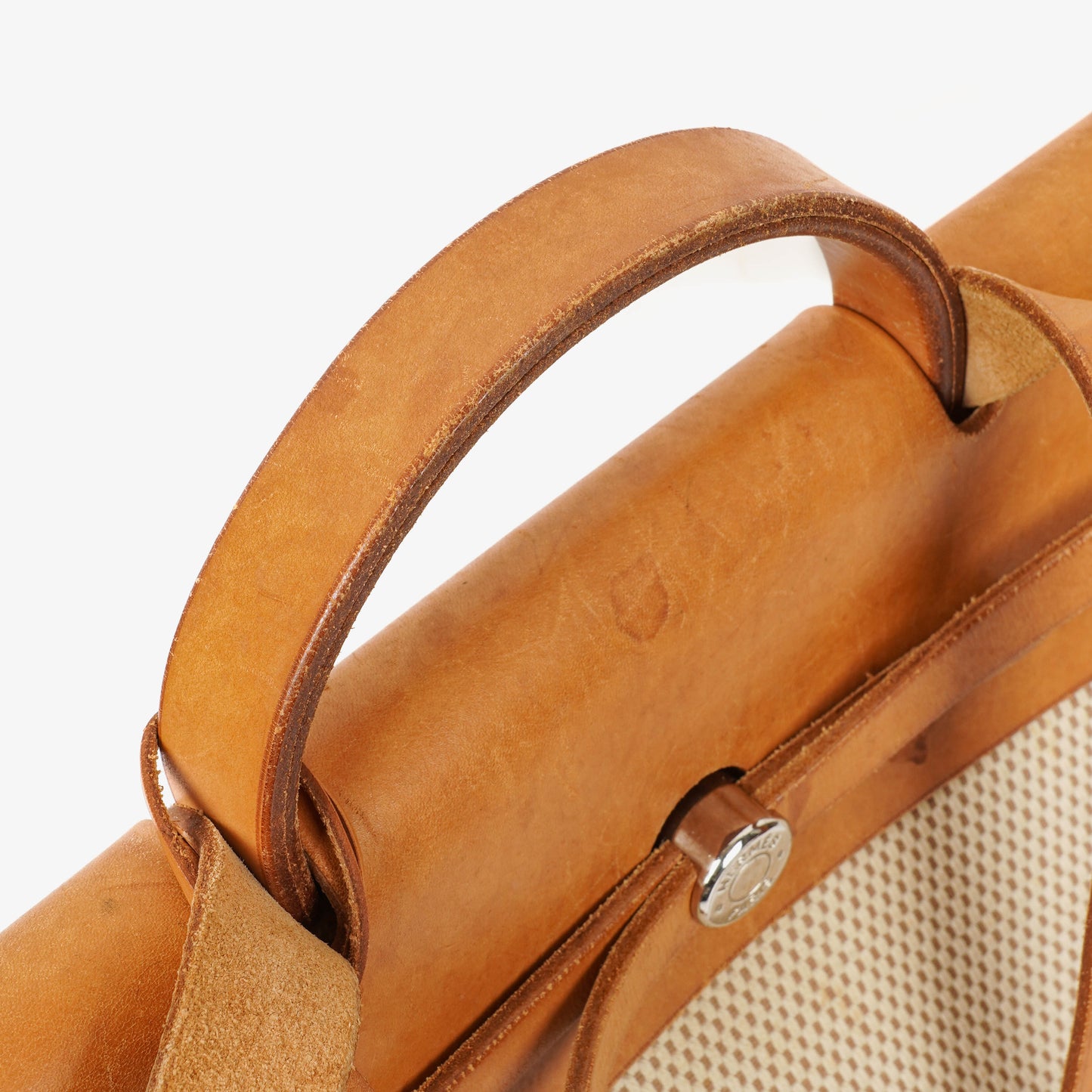 Hermes Herbag MM Vache Hunter Criss Viking Ecru Beige Naturel 2 Way Shoulder Bag