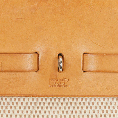 Hermes Herbag MM Vache Hunter Criss Viking Ecru Beige Naturel 2 Way Shoulder Bag