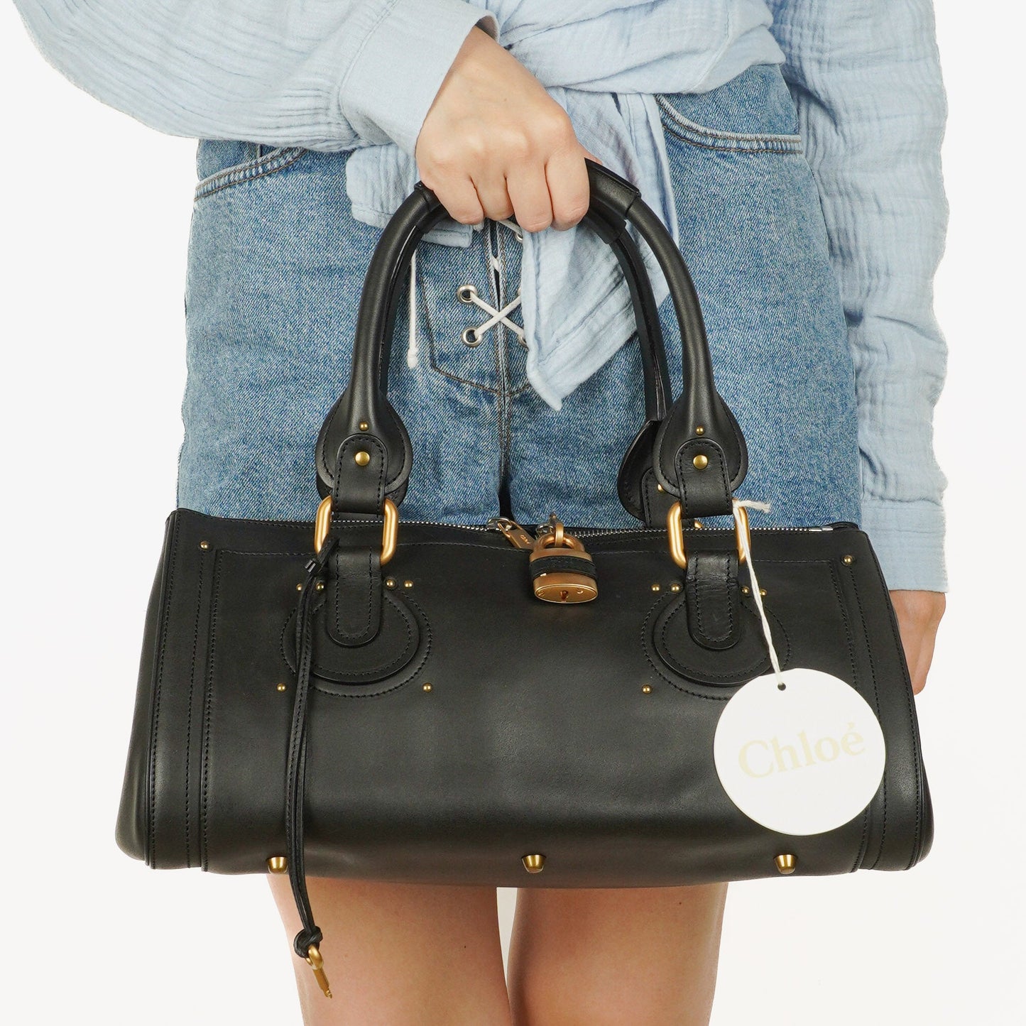 Chloe Paddington Satchel Bag in Schwarz