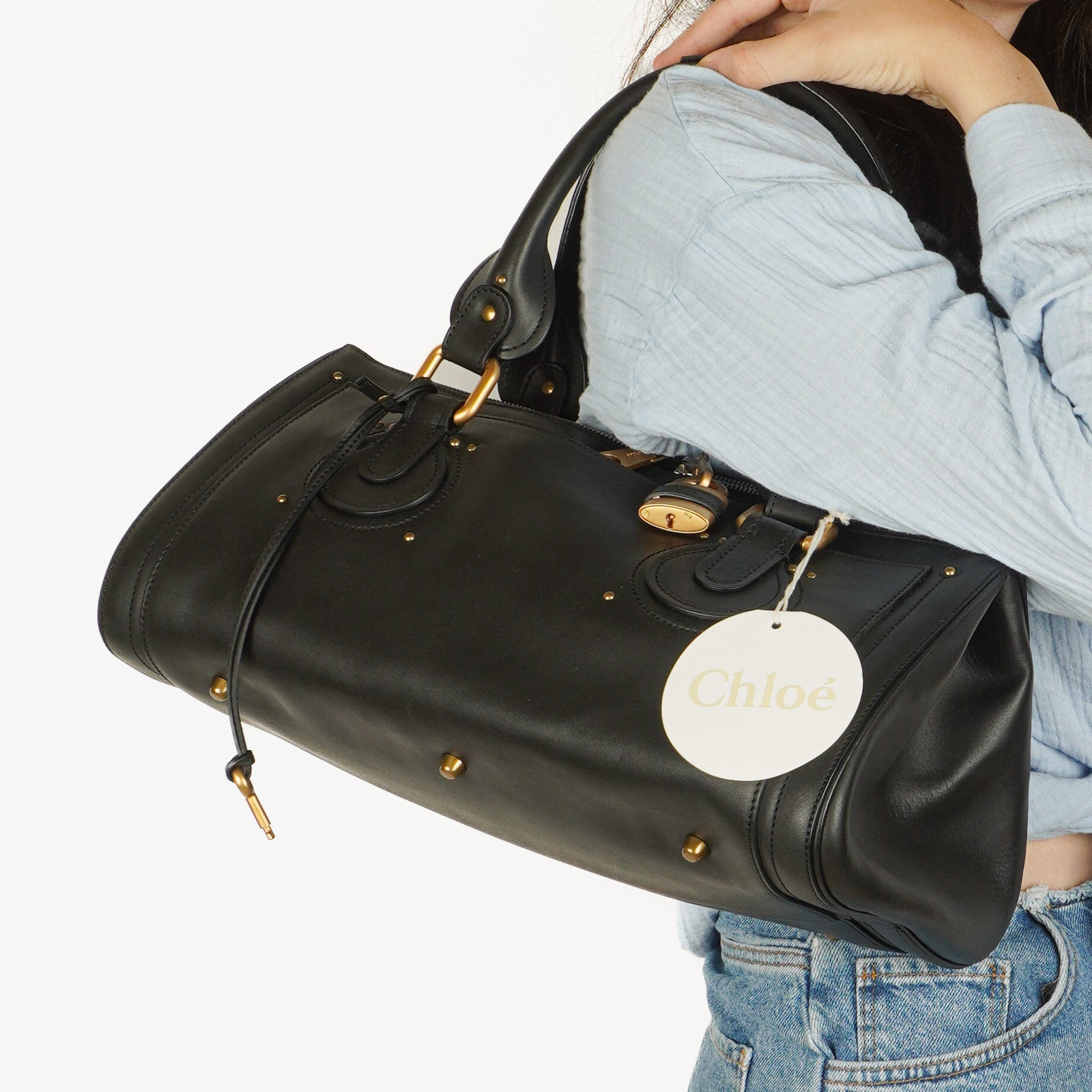 Chloe Paddington Satchel Bag in Schwarz