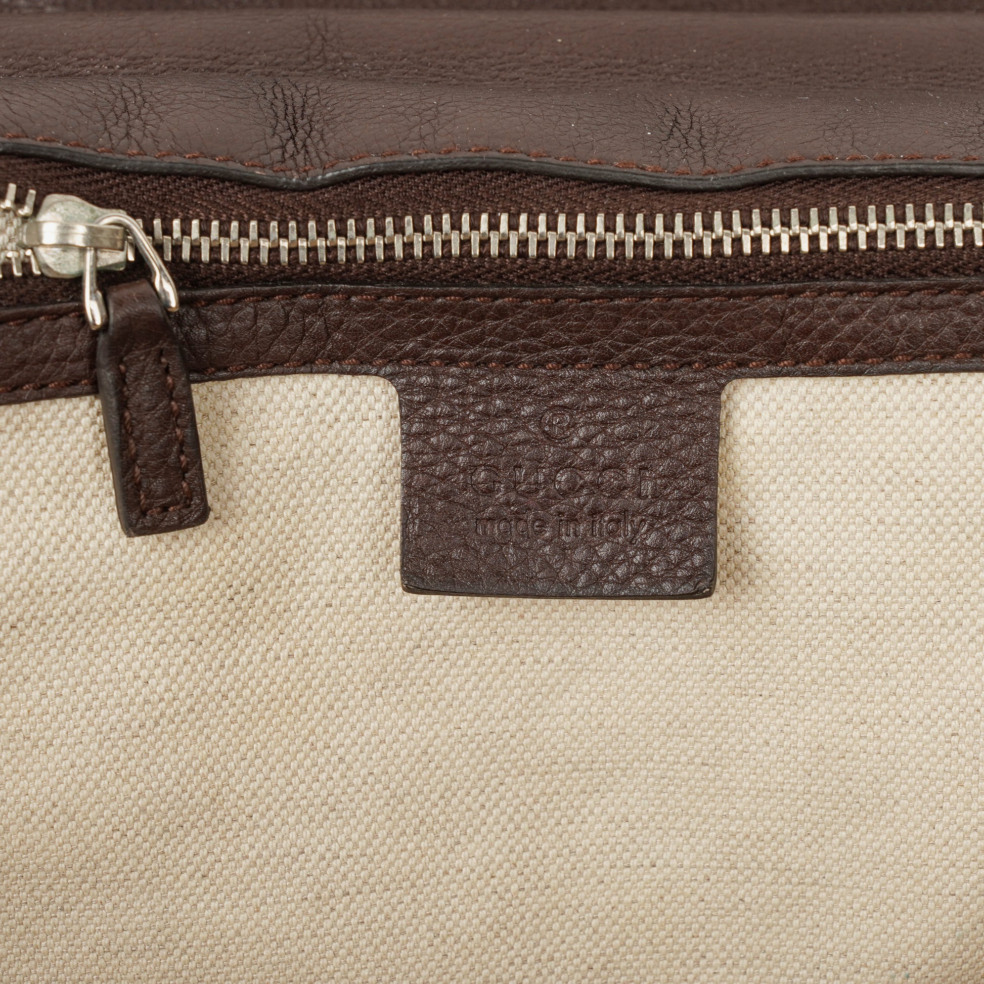 Gucci New Bamboo Top Handle Beige/Ebony GG Canvas und Leder Tasche