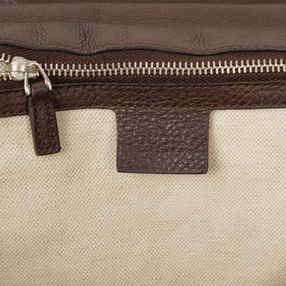 Gucci New Bamboo Top Handle Beige/Ebony GG Canvas und Leder Tasche
