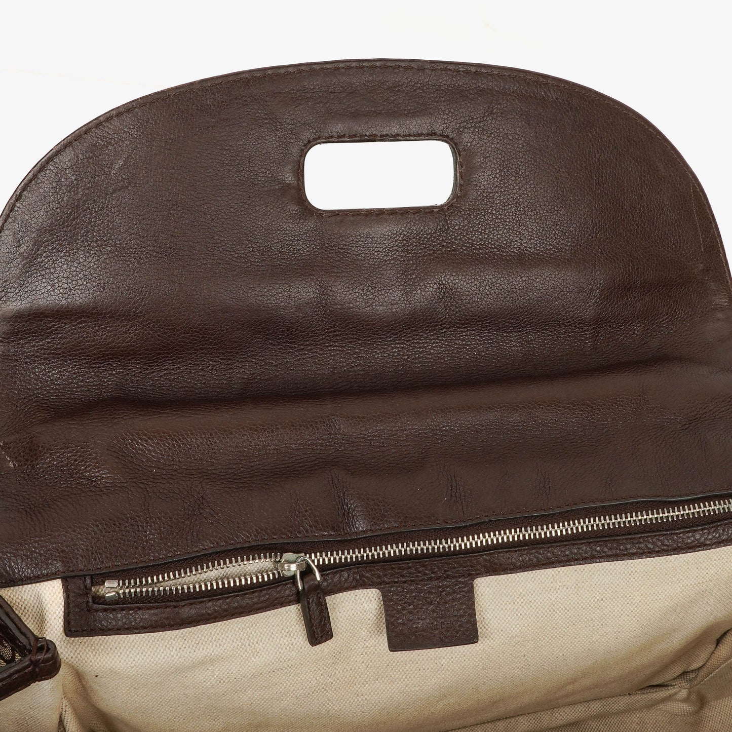 Gucci New Bamboo Top Handle Beige/Ebony GG Canvas und Leder Tasche