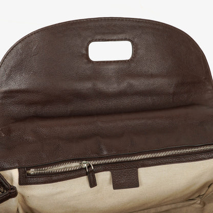 Gucci New Bamboo Top Handle Beige/Ebony GG Canvas und Leder Tasche