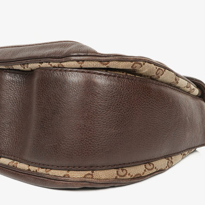 Gucci New Bamboo Top Handle Beige/Ebony GG Canvas und Leder Tasche